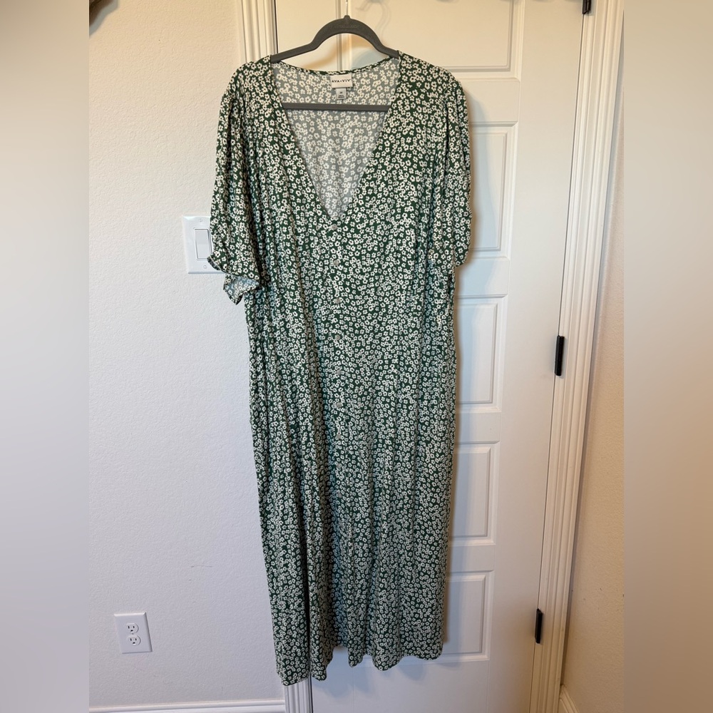 Floral Green Maxi Dress
